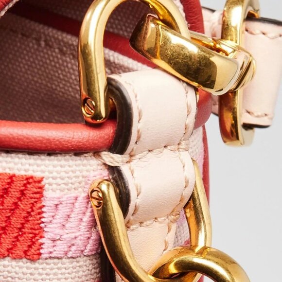 Fendi Pink/Red FF Cotton Canvas Medium Baguette Bag - 8BR600 - Picture 6 of 12